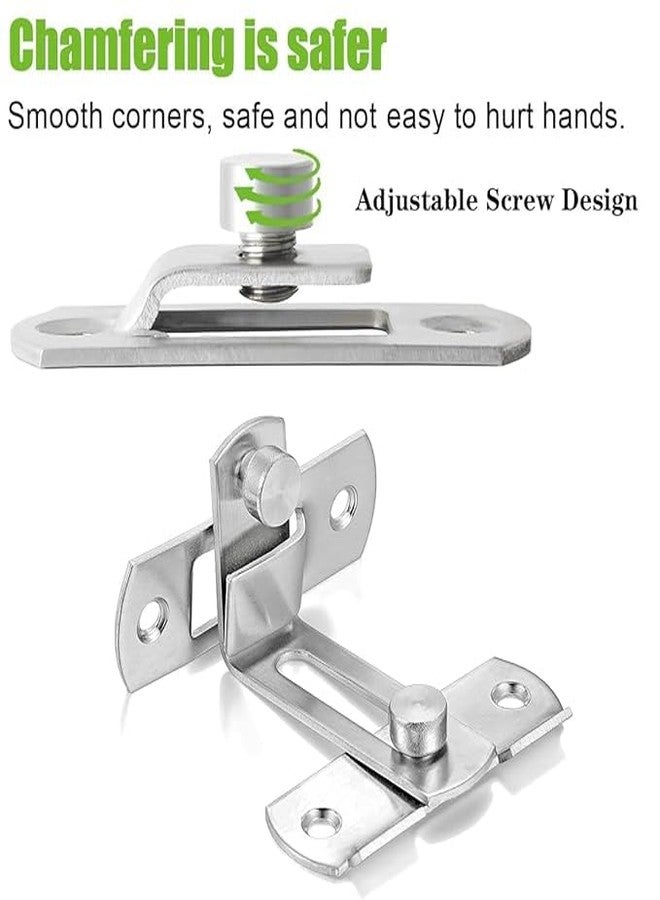 Palermo Stainless Steel Door Latch Lock - Heavy-Duty Slide Bolt for Home, Bathroom & Office Security Rust-Proof, Durable Design with Sleek Finish Safety Lock for Doors, Cabinets, Gates & More L Shape - Image 3